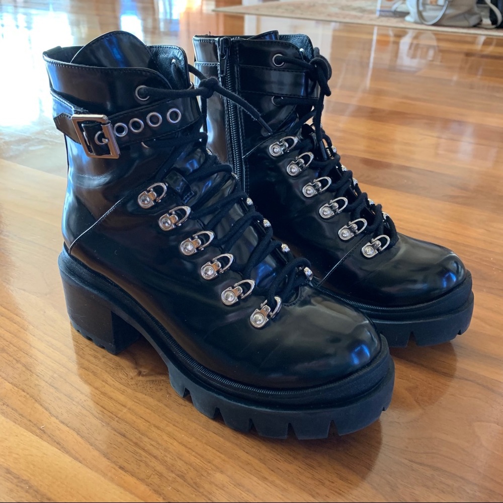 Jeffrey Campbell Czech Lace Up Boots (Black)